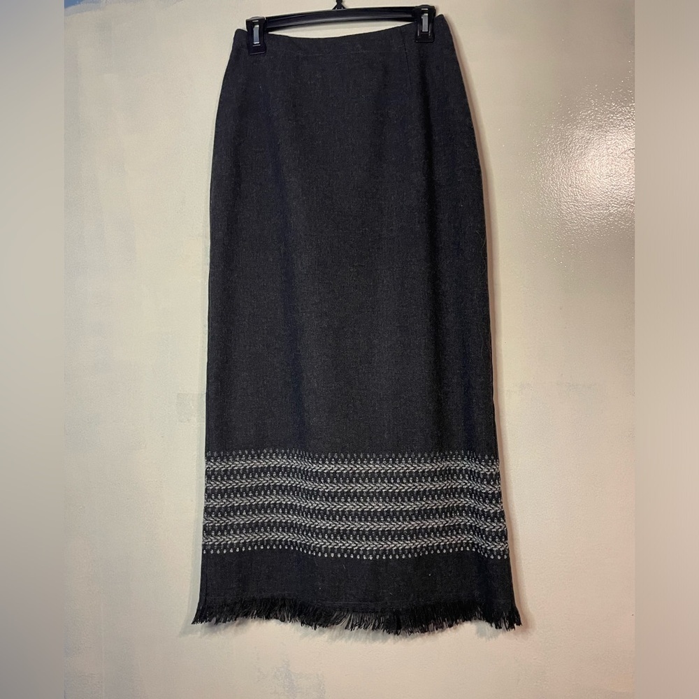 Vintage Michele wool blend maxi pencil skirt size 4 career office old money - Picture 2 of 8